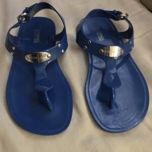 Michael Kors Blue Sandals with Silver Detail